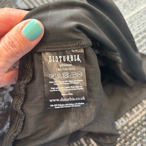 Disturbia Lilias Devoré Tiered Maxi Dress size 2 Black Velvet Goth Whimsygoth - Picture 12 of 14